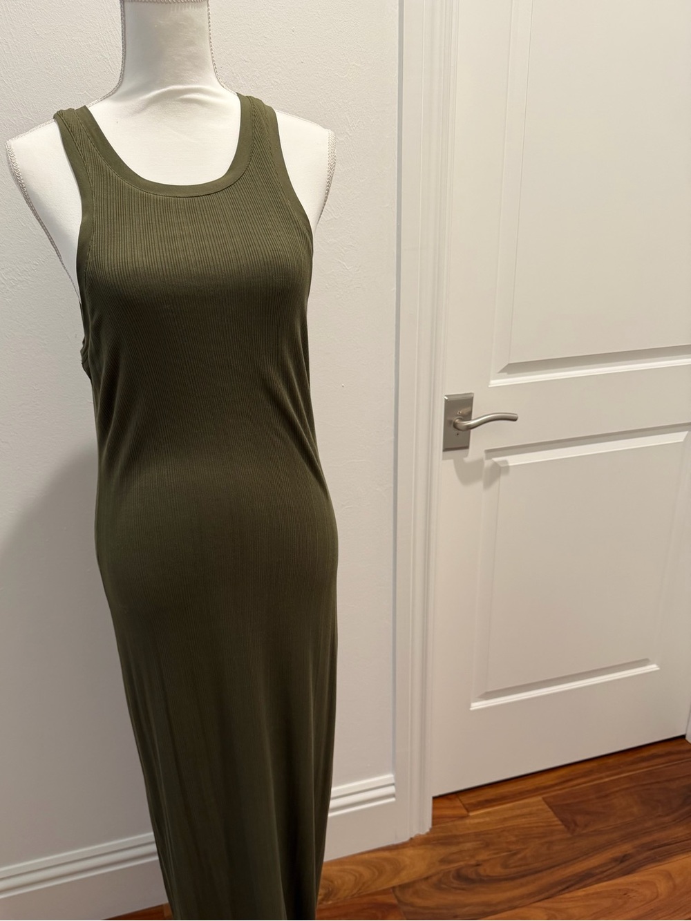 Rag and Bone Olive Ribbed Tank Maxi Dress - Classic Sleeveless Style
